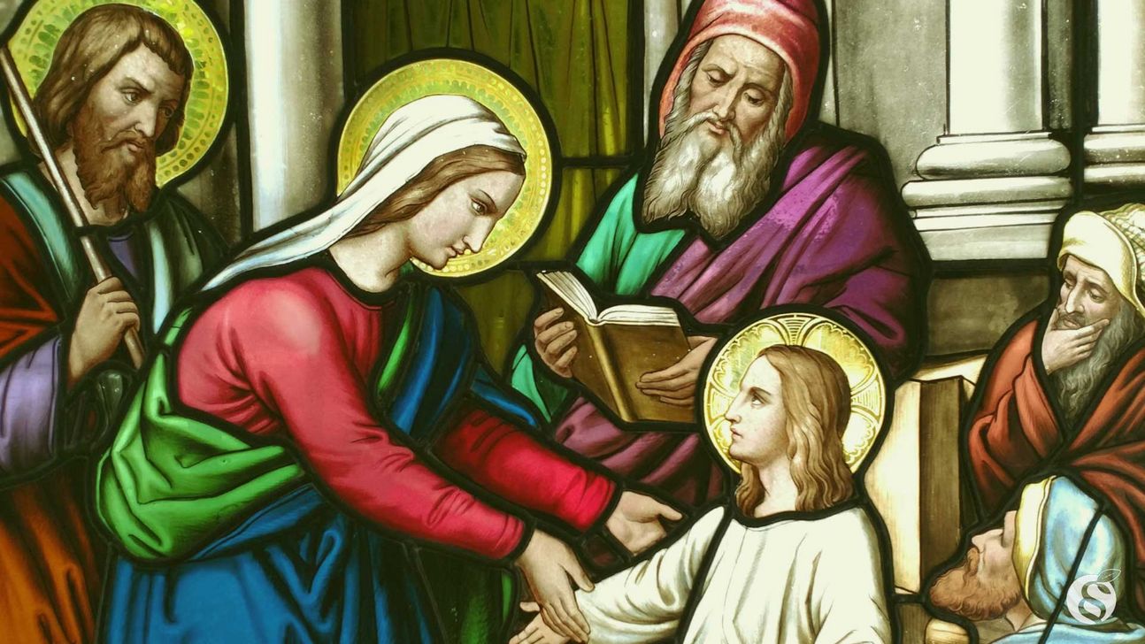 Kirchenfenster Szene heilige Maria