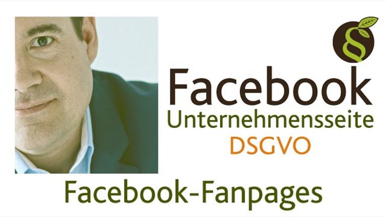 YouTube Video: Facebook Fanpage DSGVO Haftungsrisiko